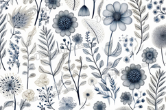 Neutral Watercolor Floral Seamless Pattern Background Product Image 1