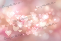 Glowing Heart Lights Digital Background Product Image 1