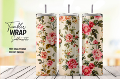 Pink Red Floral Print Wrap PNG Product Image 1