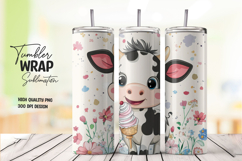 Cow Floral Tumbler Wrap Product Image 1
