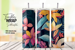 Tropical Floral tumbler wrap png Product Image 1