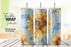 Yellow Sunflower tumbler wrap png Product Image 1