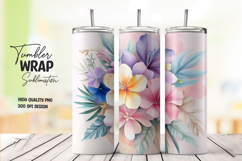 Tropical Plumeria Flower Tumbler Wrap PNG Product Image 1