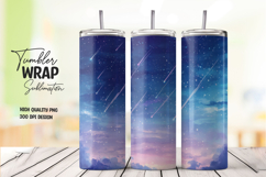 Galaxy Sky Gradient 20oz Tumbler Wrap Sublimation PNG Product Image 1