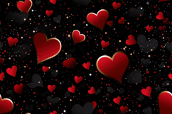 Bold Red Hearts Falling Background Digital Paper Product Image 1