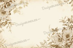 Elegant Golden flower Frame Flat lay background Product Image 1