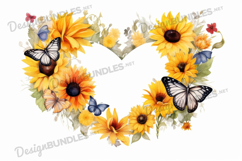 Watercolor butterfly heart, Butterfly shaped digital paper Product Image 1