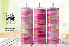 Pink Glitter Brush Tumbler Wrap Product Image 1