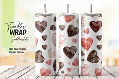 3D Heart pattern tumbler wrap sublimation png Product Image 1