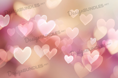 Warm Glowing Hearts Digital Background Product Image 1