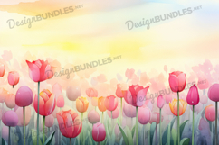 Blurry Pink and Purple Tulip Digital Paper Product Image 1