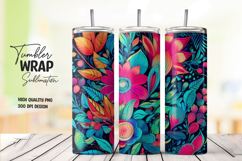 Colorful Floral Abstract Tumbler Wrap Product Image 1