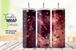 Crimson Sparkling Love Heart Tumbler PNG Product Image 1