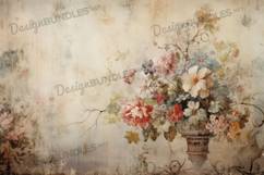 Rustic Floral Vase Watercolor Background Product Image 1