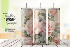 Beige Peony tumbler wrap png Product Image 1