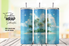 Beach Blue Sky Tumbler Wrap Design Product Image 1