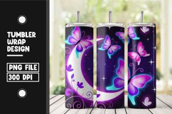 Butterfly moon Tumbler Wrap | Sublimation | 20 oz Skinny Product Image 1