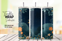 Floral Night Sky Tumbler Wrap PNG Product Image 1