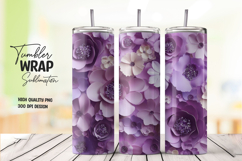 Purple Rose Bloom Tumbler Wrap Product Image 1