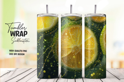 Golden Citrus Glow Tumbler Wrap PNG Product Image 1