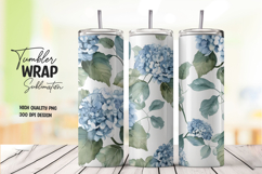 Blue Hydrangea tumbler wrap png Product Image 1
