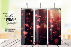 Deep Red Heart Lights Tumbler Wrap PNG Product Image 1