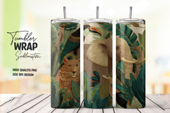 Aesthetic Forest Mushrooms and Leaves Tumbler Wrap PNG Product Image 1