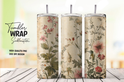 Vintage Floral Tumbler Wrap Product Image 1