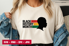 Black History Month Male Side Profile Silhouette Vector Product Image 1