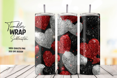 Heart Glitter tumbler wrap png Product Image 1