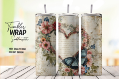 Vintage Heart tumbler wrap png Product Image 1