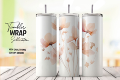 Soft Peach Blossom tumbler wrap png Product Image 1