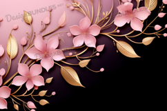 Elegant Pink Gold Blossom Background Product Image 1