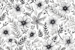 Hand-drawn Botanical Ink Pattern Background for Journaling Product Image 1