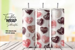 3D Heart pattern tumbler wrap sublimation png Product Image 1