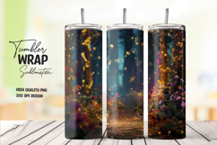 Golden Sunset Glow Tumbler Wrap Sublimation PNG Product Image 1