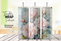 Soft Rose tumbler wrap png Product Image 1
