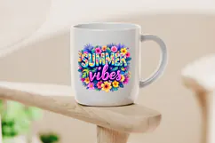 Summer Vibes Colorful Tropical Floral Clipart PNG Product Image 2