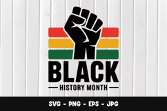 Black History Month Raised Fist SVG PNG Product Image 1