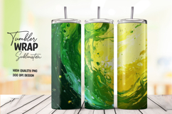 Green Yellow Ink Swirl Tumbler Wrap Product Image 1