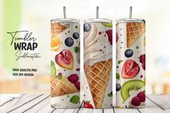 Fruit Cone Dessert Tumbler Wrap Product Image 1