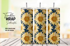 Sunflower pattern tumbler wrap sublimation png Product Image 1
