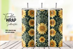 Sunflower pattern tumbler wrap sublimation png Product Image 1