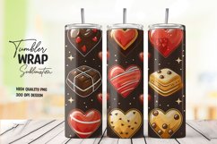 Heart choclate tumbler wrap sublimation Product Image 1