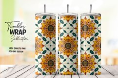 Sunflower pattern tumbler wrap sublimation png Product Image 1
