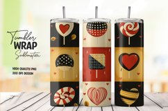 Heart choclate tumbler wrap sublimation Product Image 1