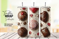 Heart choclate tumbler wrap sublimation Product Image 1