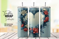 VIntage heart frame tumbler wrap sublimation Product Image 1