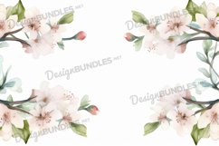 Watercolor floral frame flat lay background Product Image 1