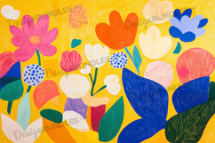 Abstract Bold Paper Cutout Flower Art Background Product Image 1